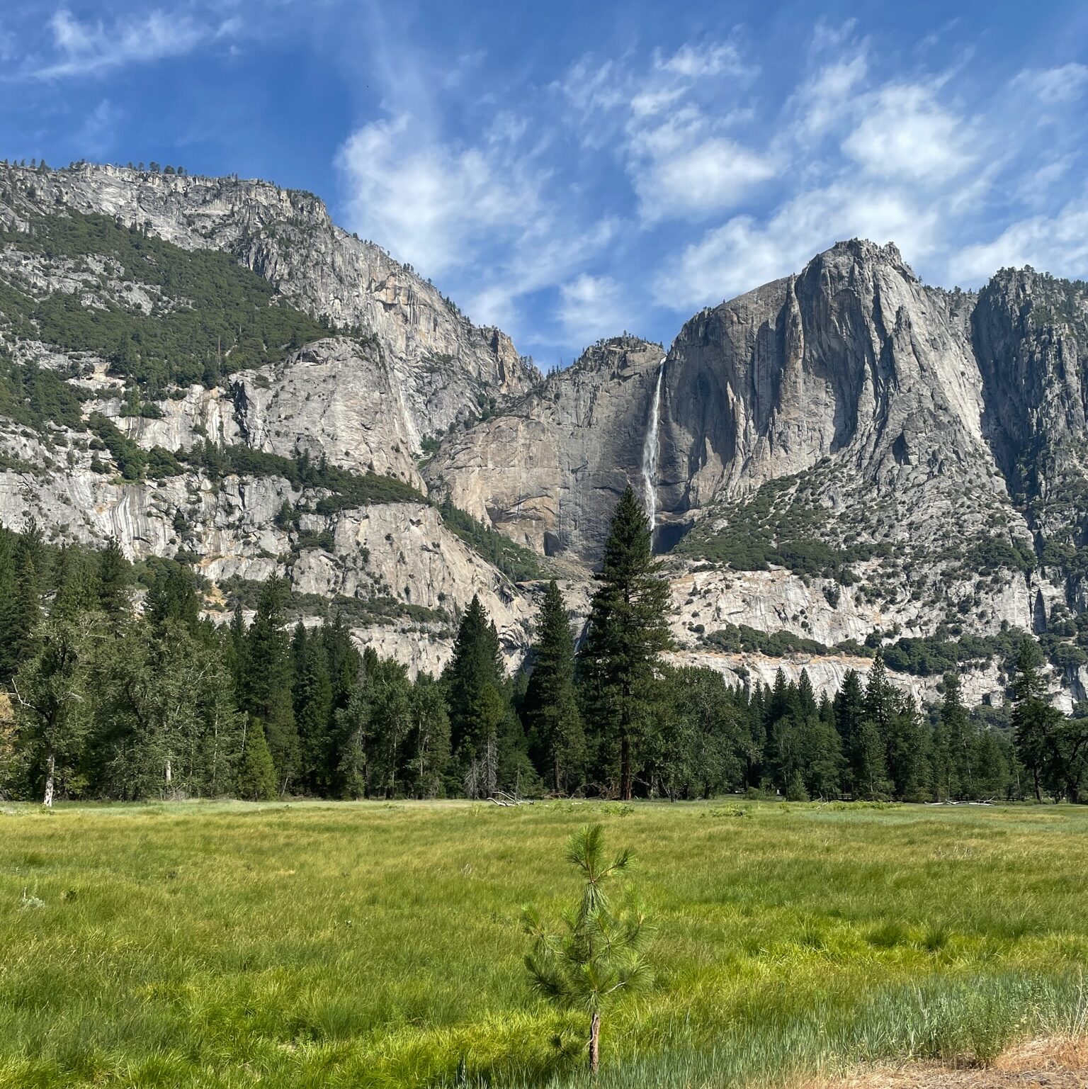 Yosemite Falls in Yosemite National Park, showcasing the park's iconic waterfall and stunning natural beauty.