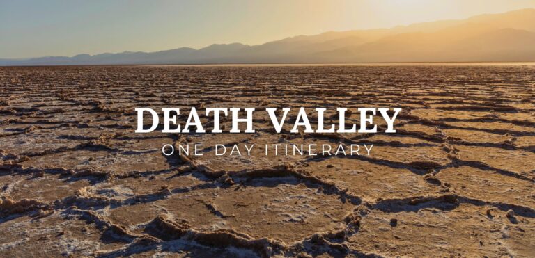 Badwater Basin, the lowest point in North America at 282 feet below sea level, in Death Valley National Park. This stunning salt flat offers a unique desert landscape, perfect for an unforgettable adventure in one of the hottest places on Earth.