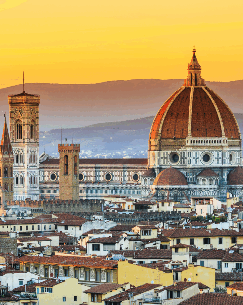 Sunset view of the city of Florence