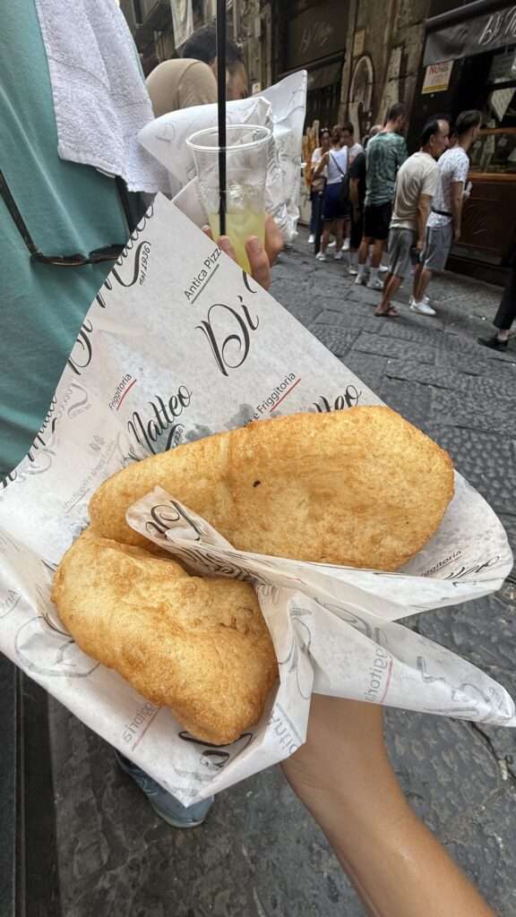 Pizza Frita from Di Matteo, a classic Naples Street food. 